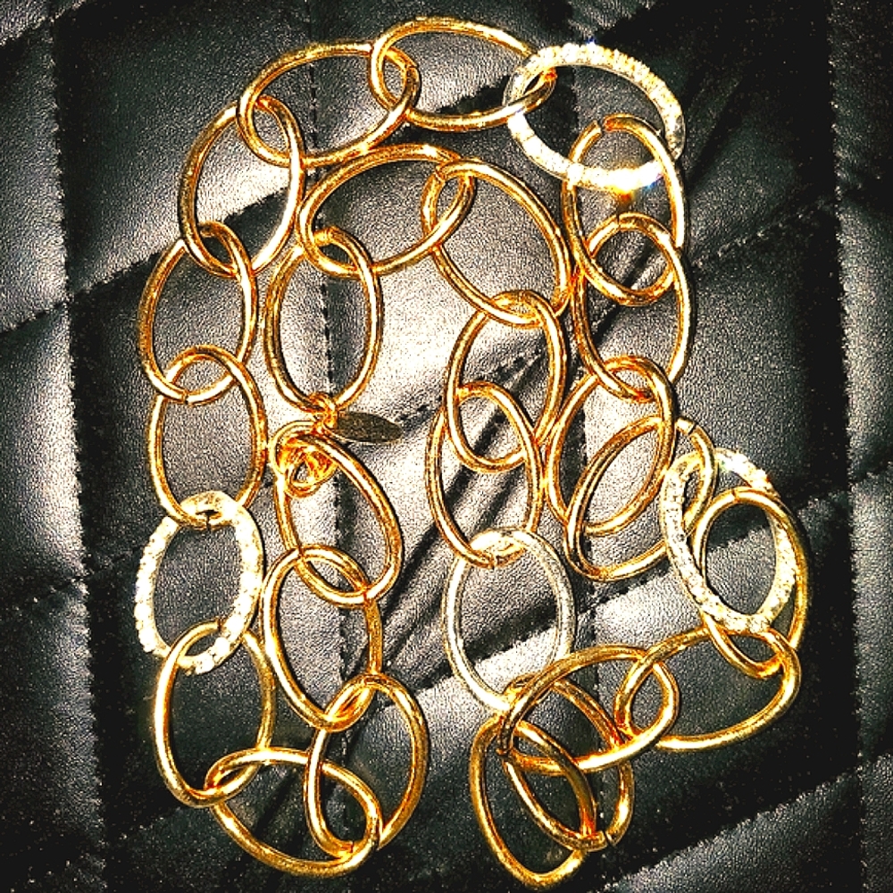 💛🤍Beautiful Gold Chain Necklace with Rhinestones🤍💛